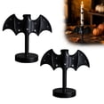 thumbnail image 1 of 2 Pack Large Twinkle Bat Candlestick, Halloween Candelabra, Gothic Bat Candle Holder Halloween Mantel Decor for Home Ghost Spooky Party Dinner Table Birthday, 1 of 7
