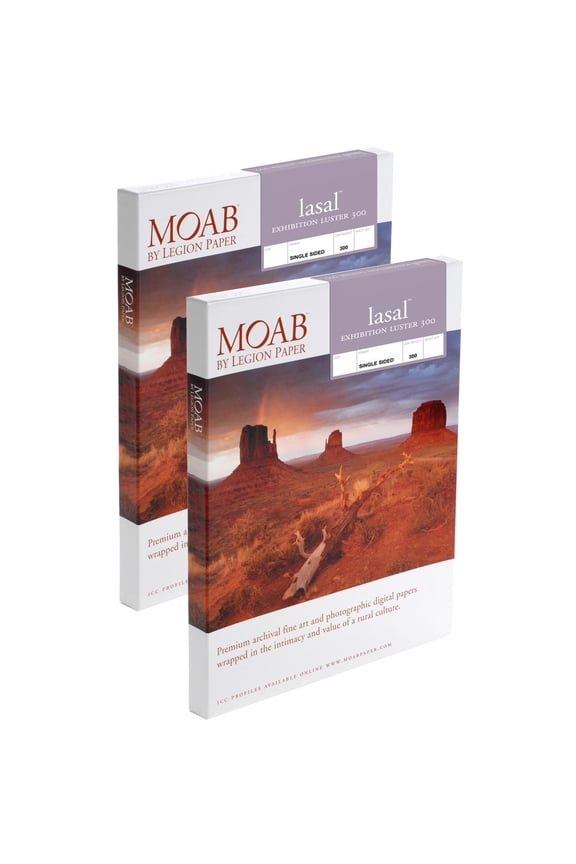 2 Pack Lasal Exhibition Luster 300, Archival Luster 300 gsm, 11 mil., Inkjet Paper 5x7", 50 Sheets