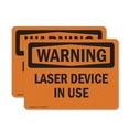 thumbnail image 1 of (2 Pack) Laser Device In Use OSHA Warning Sign 14 Inch X 10 Inch Vinyl Label Decal Sticker Weather Resistant, UV Protected for Workplace, Business, and Construction Site, Made in the, 1 of 7