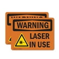thumbnail image 1 of (2 Pack) Laser In Use OSHA Warning Sign 14 Inch X 10 Inch Plastic Sign, Weather Resistant, UV Protected for Workplace, Business, and Construction Site, Made in the USA, 1 of 8