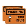 thumbnail image 1 of (2 Pack) Laser In Use With Symbol OSHA Warning Sign 14 Inch X 10 Inch Vinyl Label Decal Sticker Weather Resistant, UV Protected for Workplace, Business, and Construction Site, Made in, 1 of 7