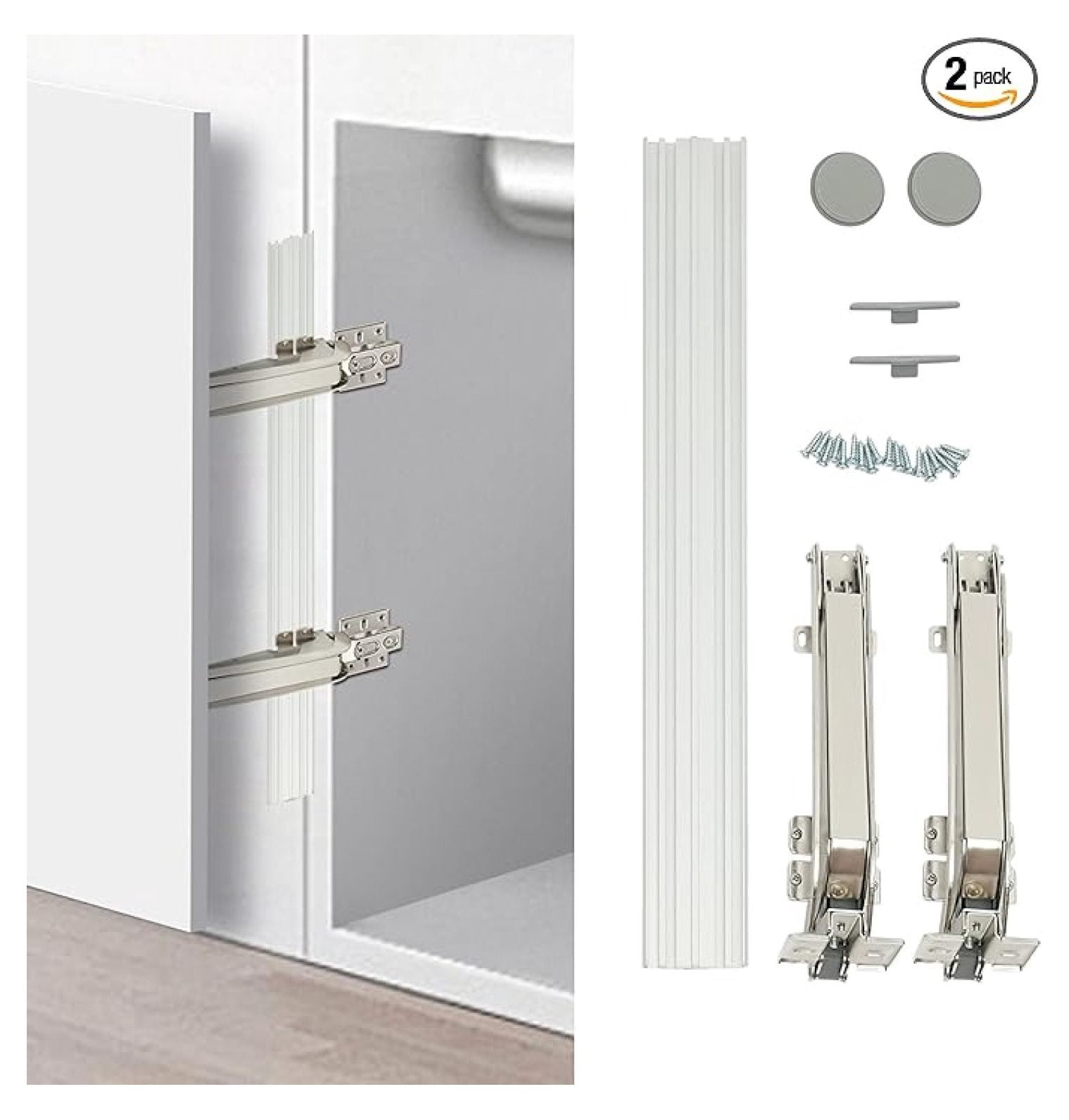 2 Pack Lateral Opening Door Hinge Set, 180° Parallel Opening Cabinet ...