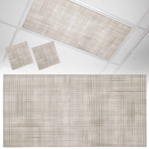 2 Pack Lattice Cotton Fluorescent Light Covers for Ceiling Lights Texture Magnetic Ceiling Light Covers Overhead Light Filters for Office Classroom Home