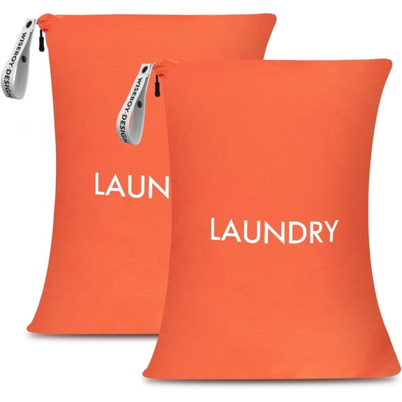 2 Pack Laundry Bags, Travel Laundry Bag for Dirty Clothes, Washable Nylon Wet Dry Bag, Swimming Yoga Bathing Suit Workout Wet Dry Bags