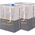 thumbnail image 1 of 2 Pack Laundry Baskets, 92L Freestanding Laundry Basket with Handles, Waterproof Tall Collapsible Clothes Hamper for Dorm, Bedroom, Bathroom, 1 of 4