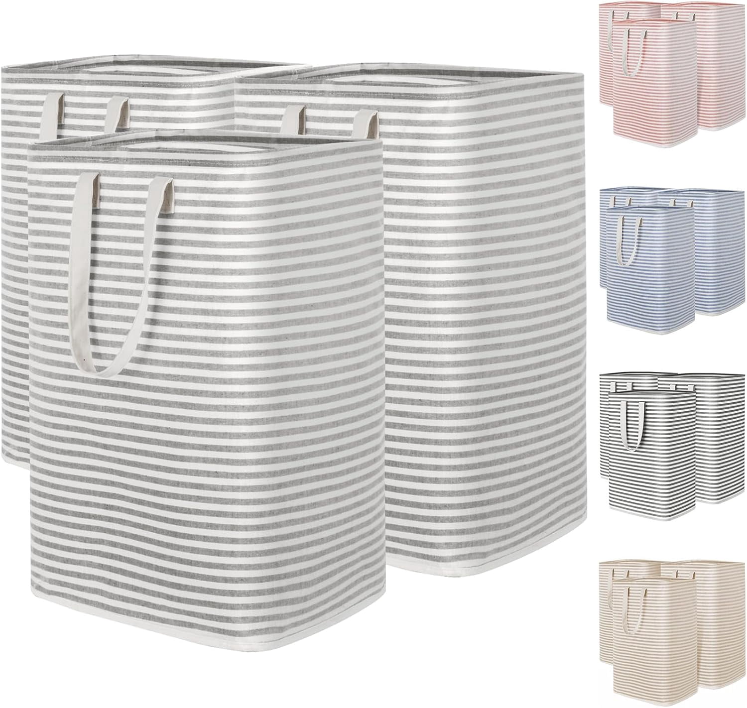 2 Pack Laundry Hamper Large Collapsible Laundry Baskets, Freestanding ...