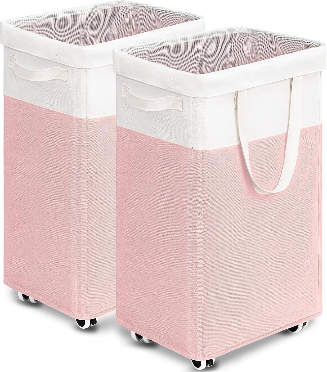 2-Pack Laundry Hamper with Wheels, Dorm Essentials for Girls,75L ...