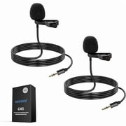 2 حزمة لافالير لابل ميكروفون متوافق مع DJI Wireless Mic Transmitters Rode Wireless GO II 2 ، مشبك سلكي مكثف متعدد الاتجاهات على Lav Mics للمرحلة YouTube Live Streaming ، CM5