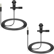2 Pack Lavalier Microphone Compatible with DJI Mic 2 & Rode Wireless Pro/Wireless GO 2 / II Transmitters - Omnidirectional Lav Lapel Wearable Mic for Vlog Interview Streaming Lectures Broadcasters