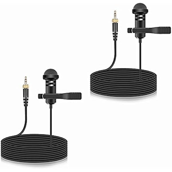 2-Pack Lavalier Microphone Compatible with Rode Wireless Pro/Wireless GO II 2 Bodypack Transmitters, Omnidirectional Condenser Lapel Mic for Vlog/Lectures/Broadcasters