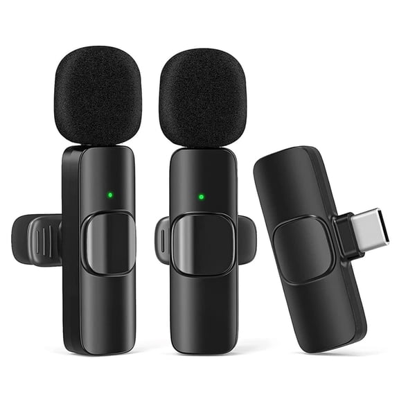 2-Pack - Lavalier Microphone for Mobile - Wireless - USB-C
