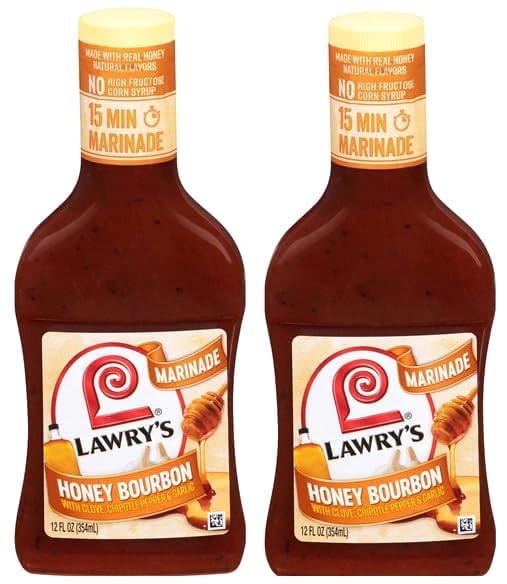 ( 2 Pack ) Lawry's Honey Bourbon Marinade with Clove, Chipotle Pepper & Garlic, 12 fl oz