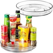 Gimgong Plastic Non-Slip 9.5 Inch Cabinet Lazy Susan for Kitchen, Clear