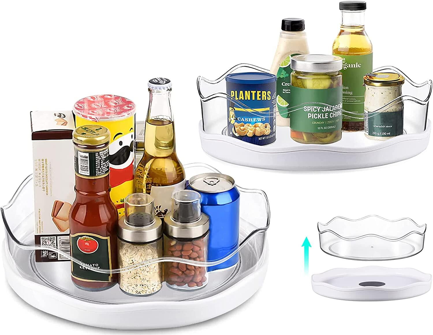2 Pack Lazy Susan Organizers Turntable Rack for Pantry