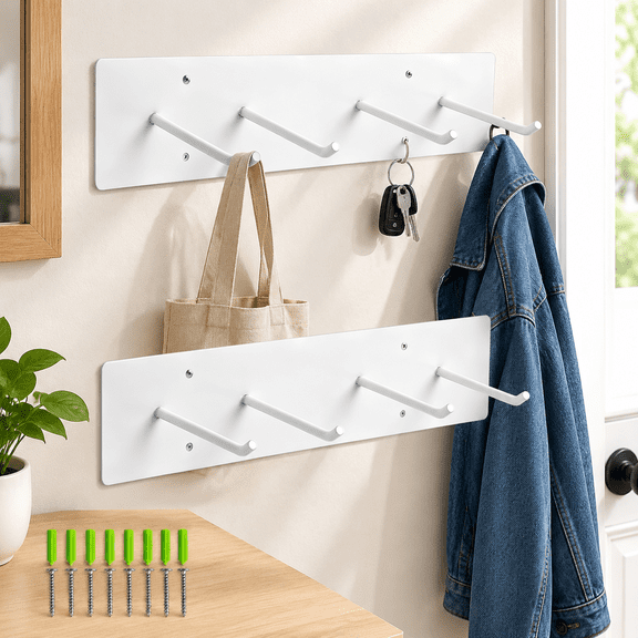 2 Pack Lead Apron Hanger 4-Hook White Coated Xray Storage Hanger