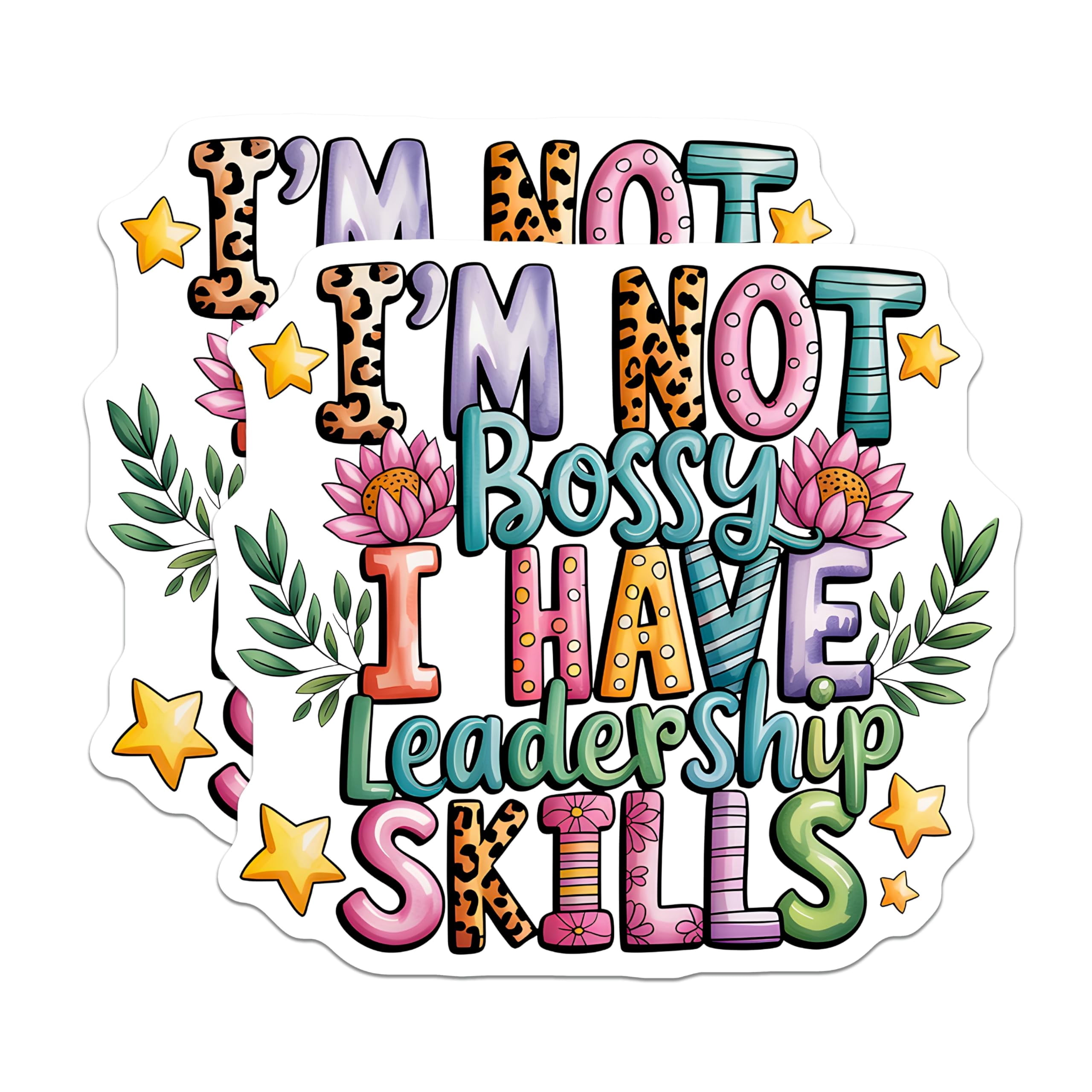 Sticker On Leadership (2 Pack) Leadership Skills Stickers - Not Bossy Motivational Quote ...