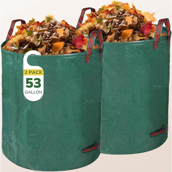 2 Pack Leaf Bags, Reusable Yard Waste Bags, Heavy Duty Lawn Bags Garden ...