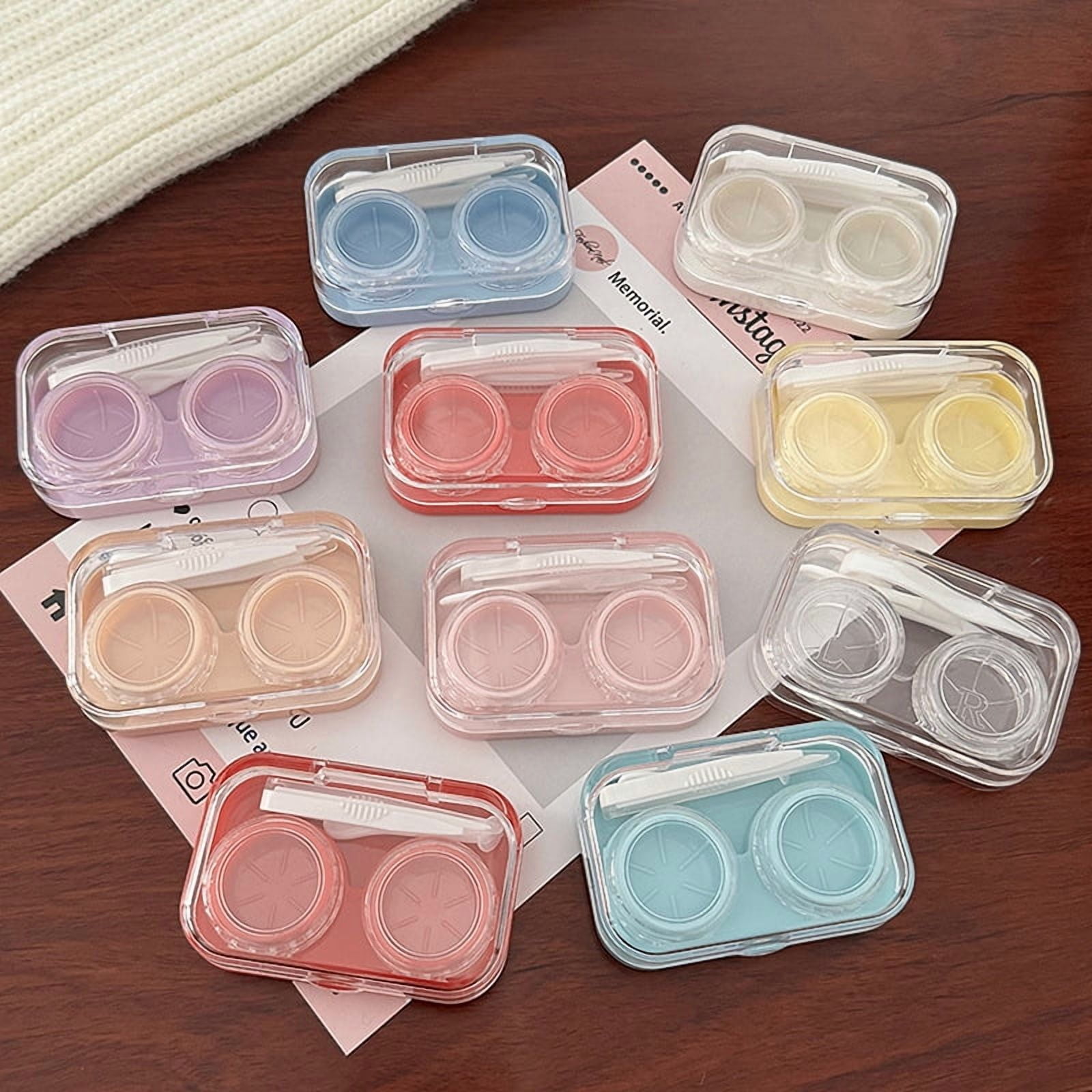 2-Pack Leak-Proof Contact Lens Cases, Travel Storage Box for Clear ...