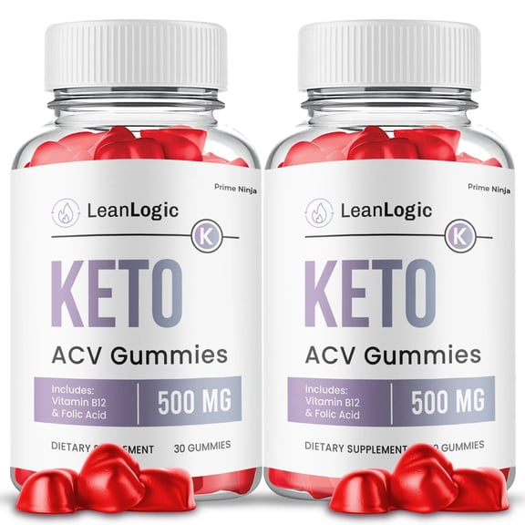 (2 Pack) Lean Logic Keto ACV Gummies, Apple Cider Vinegar, Max Strength, 2 Month Supply Dietary Supplement, Made in USA