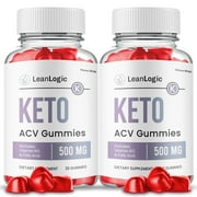 2 Pack Lean Logic Keto ACV Gummies, Apple Cider Vinegar, Max Strength, 2 Month Supply Dietary Supplement, Made in USA
