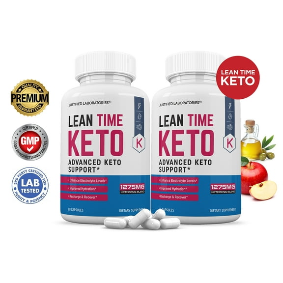 (2 Pack) Lean Time Keto ACV Pills 1275mg Alternative to Gummies Dietary Supplement 120 Capsules