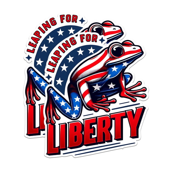 (2 Pack) Leaping for Liberty Magnets - Patriotic Frog Magnets - USA Flag Frog Magnets- 5" On Longest Side - for Fridges, Toolboxes, Cars - Made in USA - MAG2713