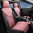 thumbnail image 1 of 2 Pack Leather Front Car Seat Covers, Universal Sideless Car Seat Protectors with Storage Pocket and Seat Belt Pads, Waterproof Automotive Seat Cover for Cars Trucks SUV(Pink), 1 of 7