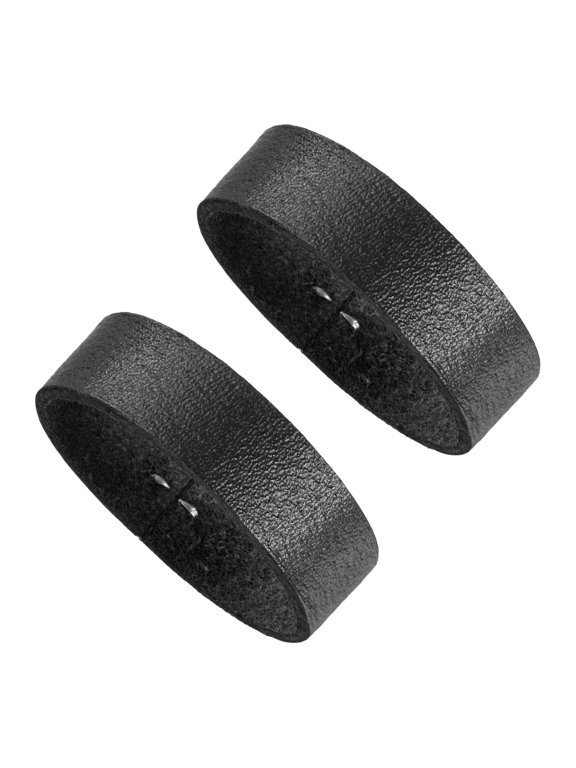 2-Pack Leather Loop Keeper Accessories, 1.5 Inch/ 3.8 cm Belt Loop Keepers Use for Holding Extra Length Straps in Place Pants, Elastic Texture Belts Buckle [Black]