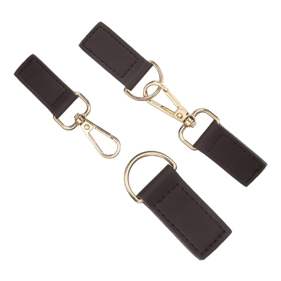 2 Pack Leather Snap Buckle Lock, 5.1" Long Sew on Toggle Closure Buckle Alloy Leather Clasp Fasteners Replacement Snap Toggle for Cloak DIY Craft Sewing, Dark Brown/Gold
