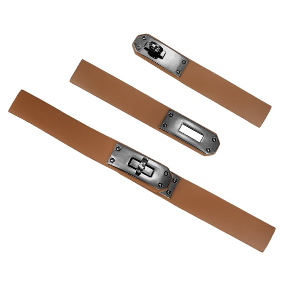 2 Pack Leather Snap Buckle Lock, 8.3" Long Sew on Toggle Closure Buckle Alloy Leather Clasp Fasteners Replacement Snap Toggle for Cloak DIY Craft Sewing, Brown/Gunmetal