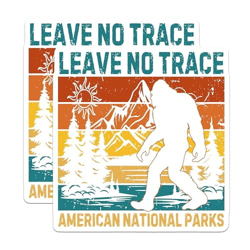 (2 Pack) Leave No Trace Magnets - American National Parks Magnets - Adventure Travel Magnets - 5" On Longest Side - for Cars, Refrigerators, Toolboxes, Lockers - Made in USA BMCS3363