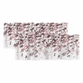 thumbnail image 1 of 2 Pack Leaves Valances for Windows Bedroom Living Room Window Treatments, Pink Brown Summer Botanical Rod Pocket Valance Drapes Short Kitchen Curtains Over Sink 54"x18", 1 of 8