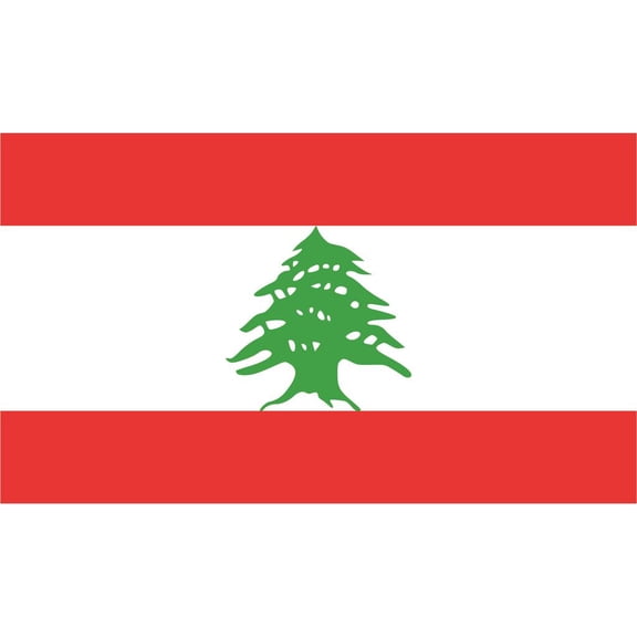 2-Pack Lebanon Flag Decal Sticker | 5-Inches By 3-Inches | Laminated Vinyl Decal | PDS465