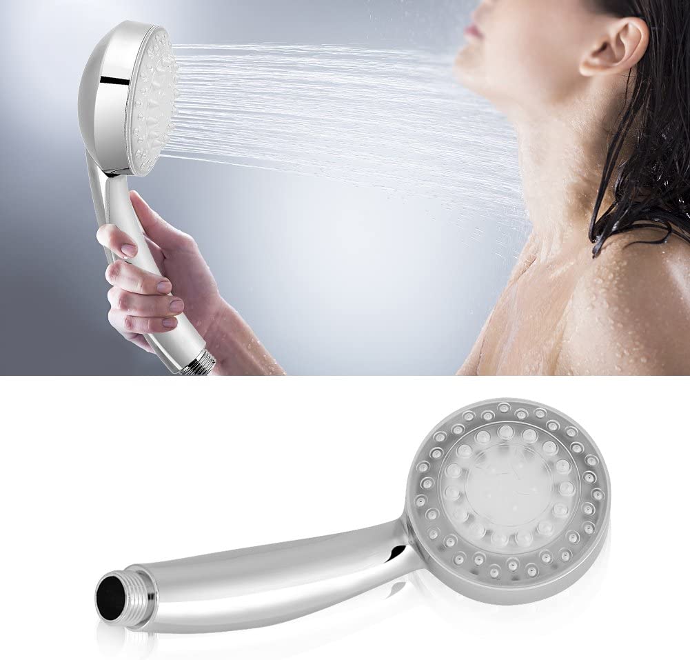 2 Pack Led Handheld Shower Head 7 Color Light Change Automatically No
