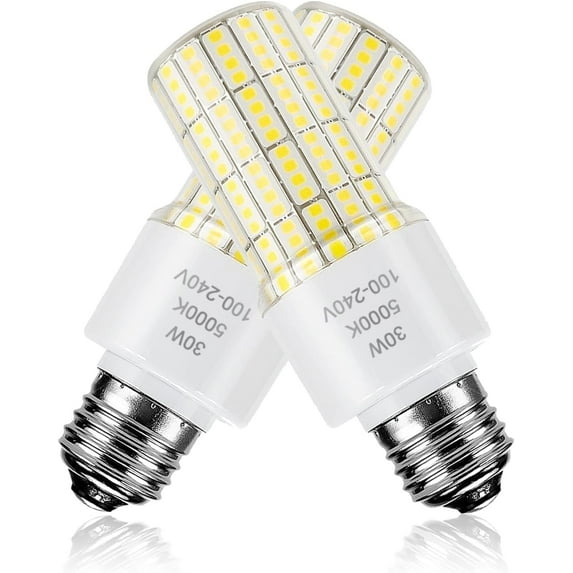 30W Led Light Bulb, 250w Equivalent, Cool Daylight White 5000K, 2 Pack Waterproof Corn Bulbs for Outdoor Indoor