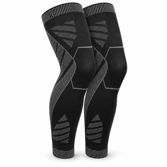 2-Pack Leg Compression Sleeves for Men & Women, Knee Support for Running, Basketball, Cycling, Black