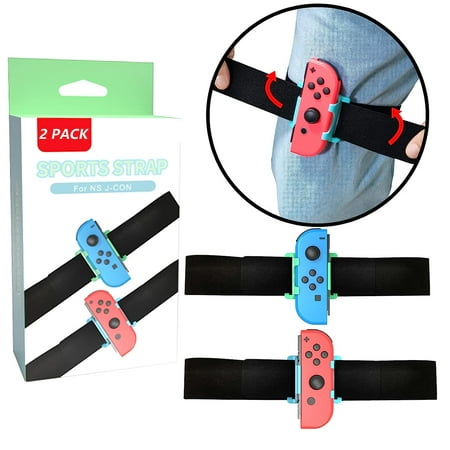 2 Pack Leg Strap Compatible with Nintendo Switch Sports Soccer and Switch Ring Fit Adventure for Joy-Con, 2 Size Adjustable Leg Strap for Adults & Children