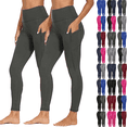 thumbnail image 1 of 2 Pack Leggings for Women High Waisted Tummy Control Soft Stretchy Yoga Pants Workout Fitness Running Yoga Butt Lifting Tights, 1 of 9