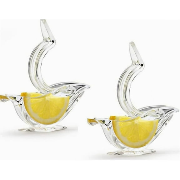 2 Pack Lemon Squeezer - Bird Shape, Portable, Transparent Fruit Juicer Hand Press for Orange, Lime, and Lemon, Home, Kitchen, Bar, and Restaurant Supplies, Dishwasher Safe