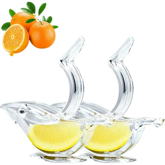 2 Pack Lemon Squeezer Manual Lemon Juicer, TRIANU Acrylic Bird Lemon Squeezer, Hand Citrus Juicer for Orange Lemon Lime Pomegranate