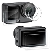 2 Pack Lens Screen Protector for DJI Osmo Action 6 Camera, Tempered Glass Protector OLED Display, Transparent HD Camera Lens Protector 9H Hardness Scratch Resistant, Bubble-Free