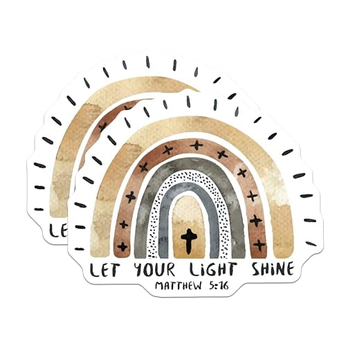 (2 Pack) Let Your Light Shine Quote Magnet - Bible Verse Matthew 5:16 - Christian Home Decor - 5" On Longest Side - Sticks to Smooth Flat Surfaces - Made in USA - MAG10217