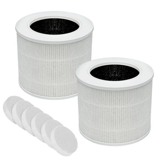 2 Pack Levoit Core Mini 3-in-1 True HEPA H13 Filter with 6 Aroma Sponge Pads Compatible Replacement for LEVOIT Core Mini-RF Air Purifier Part# LRF-C161-WUS