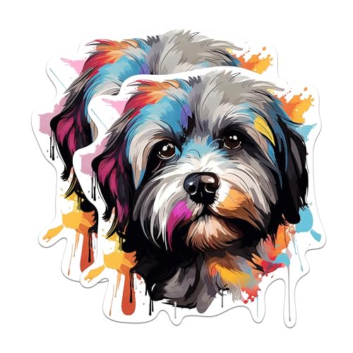 (2 Pack) Lhasa Apso Dog Breed Stickers - 5 Inches On Longest Side - Choose from Over 100 Dog Breeds - for Cars, Trucks, Skateboards, Laptops - Made in USA - BMCS1894