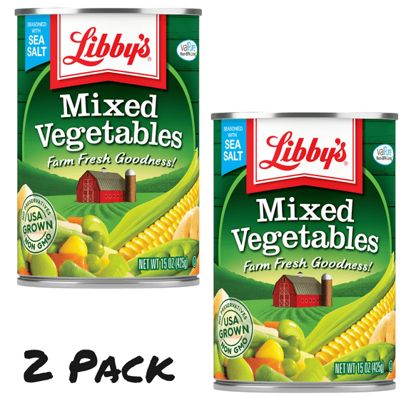 ( 2 Pack ) Libby's Canned Mixed Vegetables, 15 oz