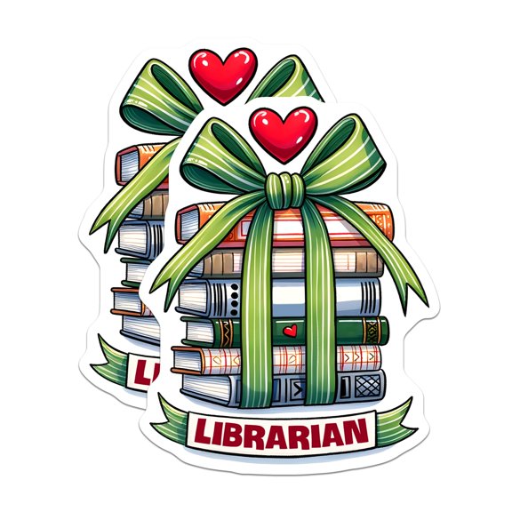 (2 Pack) Librarian Magnets - Stacked Books Decor - Library Lover Refrigerator Magnets - 5" On Longest Side - Premium Magnet - for Cars, Refrigerators, Toolboxes, Lockers - Made in USA - MAG15331