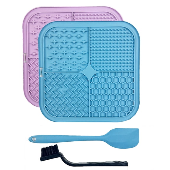 2 Pack Lick Mat for Dogs,Cats,Upgraded 8.5×8.5 inches Licking Mats with Suction Cups,Slow Feeder Licking Pad for Anxiety Relief and Boredom Reducer,Suitable for Dog Training Set 2