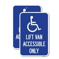 thumbnail image 1 of (2 Pack) Lift Van Accessible Only (With Updated Isa Symbol) | 18" X 24" Heavy-Gauge Aluminum Sign | Rust Free Aluminum, Weather Resistant, Waterproof, Fade Resistant, 2 Pre-drilled, 1 of 4