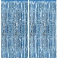 thumbnail image 1 of 2 Pack Light Blue Metallic Tinsel Foil Fringe Curtains,  Doorway Window Curtain for Photo Backdrop Baby Shower Wedding Birthday Party Decor, 1 of 7