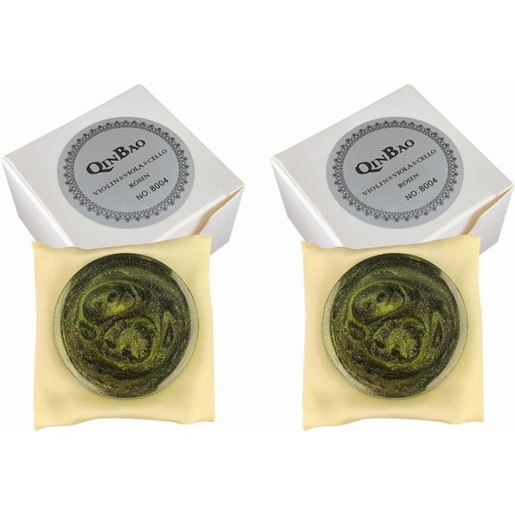 2 Pack Light Low Dust Rosin for Violin, Viola, Cello, Resin Bowed String Instrument, Violin Accessories (Silver)